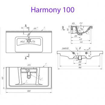 Мебельная раковина Гармония 100