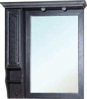 Зеркало-шкаф Bellezza Рим 100 L черное патина серебро