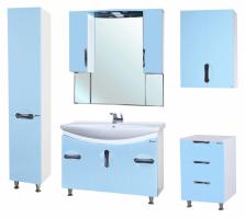 Зеркало-шкаф Bellezza Лагуна 120 голубой с подсветкой, ручки хром
