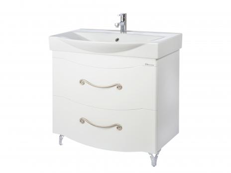 Напольная тумба с раковиной Сесилия 105 белая