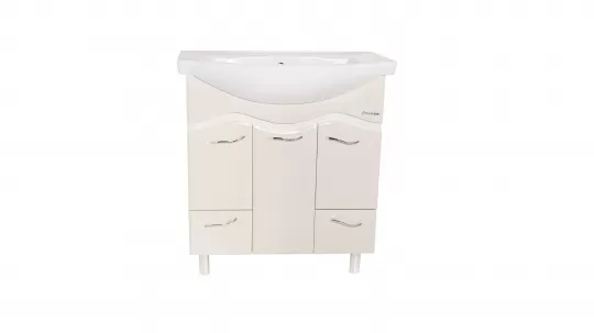 Тумба с раковиной Bellezza Мари 75 2 ящ. белая бежевая